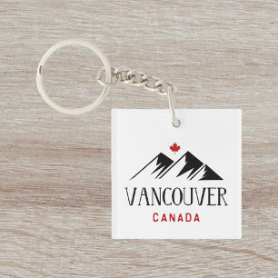 Cool Vancouver Canada Bergen Maple Leaf Sleutelhanger