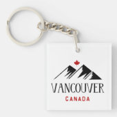 Cool Vancouver Canada Bergen Maple Leaf Sleutelhanger (Voorkant)