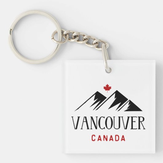 Cool Vancouver Canada Bergen Maple Leaf Sleutelhanger (Voorkant)