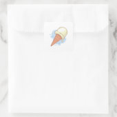 Cool Vanilla Ice Cream-ontwerp Vierkante Sticker (Tas)