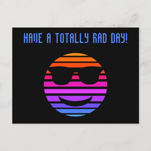 Cool Vaporwave Emoji Custom Message Rad Day Briefkaart (Voorkant)
