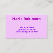 Cool Vaporwave Neon Font Lila Paarse Music DJ Visitekaartje (Achterkant)