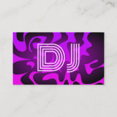 Cool Vaporwave Neon Font Lila Paarse Music DJ Visitekaartje (Voorkant)