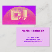 Cool Vaporwave Roze Lila Geel Paarse Muziek DJ Visitekaartje (Voorkant / Achterkant)
