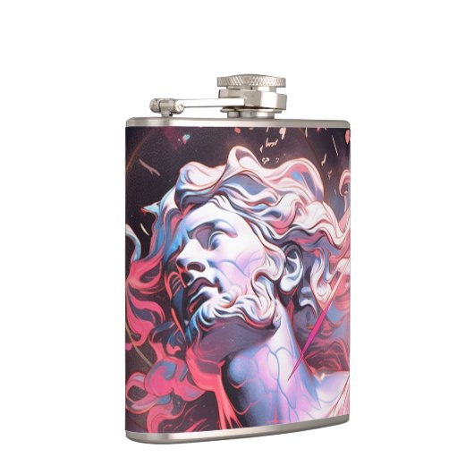 Cool Vaporwave Standbeeld van David in Roze Heupfles (Rechts)