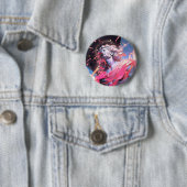 Cool Vaporwave Standbeeld van David in Roze Ronde Button 5,7 Cm (In situ)