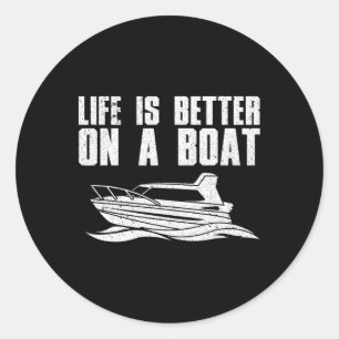 Cool varen voor mannen vrouwen boot kapitein ponto ronde sticker