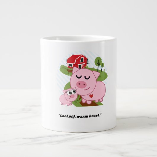 Cool Varken Warm Hart Grote Koffiekop (Voorkant)