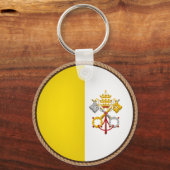 Cool Vatican City-vlaggenzegel Sleutelhanger (Voorkant)
