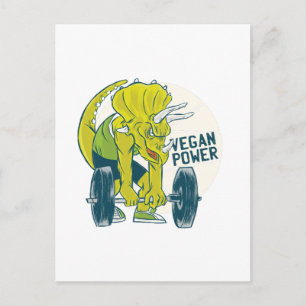 COOL VEGAN Triceratops Dinosaurus Gewichtheffen Briefkaart