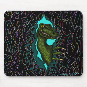 Cool velociraptor dinosaur mousepad design muismat