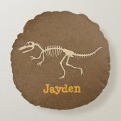 Cool Velociraptor Dinosaurus Botten Jongens Slaapk Rond Kussen (Voorkant)