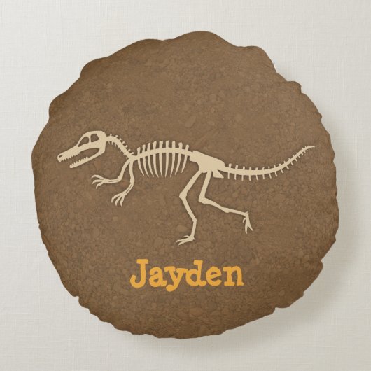 Cool Velociraptor Dinosaurus Botten Jongens Slaapk Rond Kussen (Achterkant)