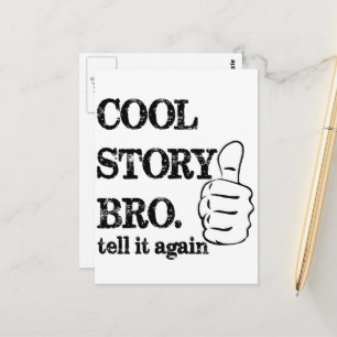 Cool verhaal bro vertel het opnieuw duim omhoog briefkaart