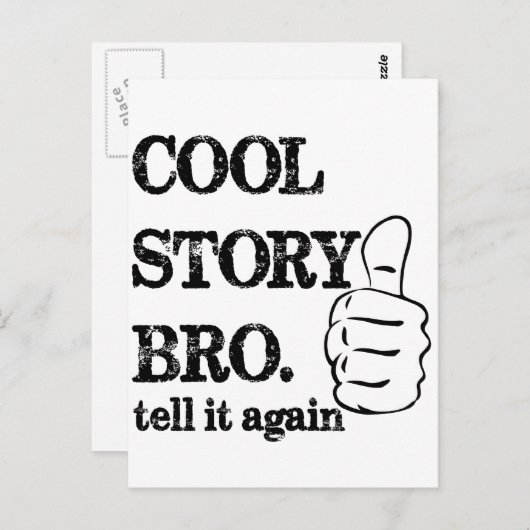 Cool verhaal bro vertelt het nog een keer briefkaart (Voorkant / Achterkant)