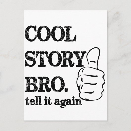 Cool verhaal bro vertelt het nog een keer briefkaart (Voorkant)