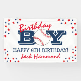 Cool 'Verjaardags Jongen' Honkbal Sport Gelukkige  Spandoek