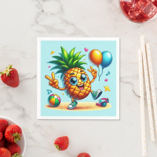 Cool verjaardagsstrand ananas party servet (Insitu)