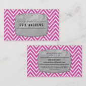 COOL vet chevron patroon zilveren folie glitter ro Visitekaartje (Voorkant / Achterkant)