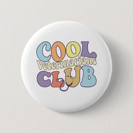 Cool Vet Club Veterinary Tech Practitioner Dier Ronde Button 5,7 Cm (Voorkant)