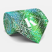 Cool vibes blauw & groen stropdas (Opgerold)