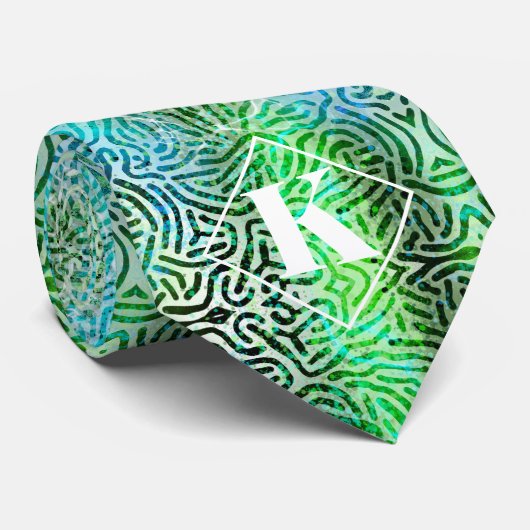 Cool vibes blauw & groen stropdas (Opgerold)