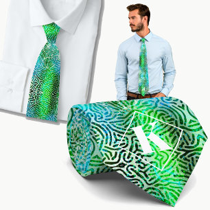 Cool vibes blauw & groen  stropdas