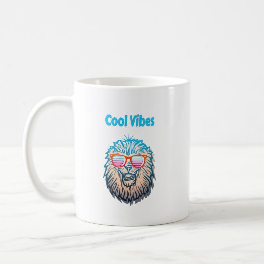 Cool Vibes Lion Coffee Mok (Links)