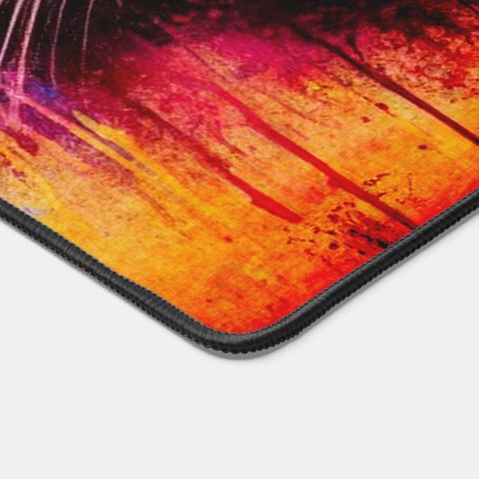 Cool Vibrant Illustrated Cat Desk Mat (Hoek)