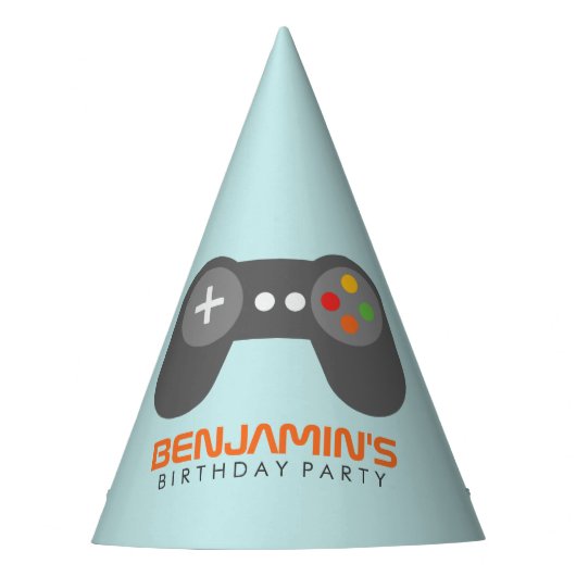 Cool Video Game Controller Kids Verjaardag Feesthoedjes (Voorkant)