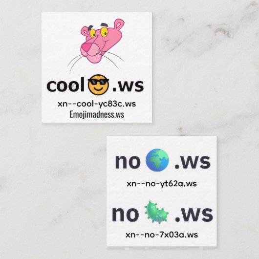 cool vierkante visitekaartje (Voorkant / Achterkant)