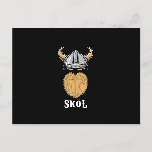 Cool Viking Skol Bearded Mannen Man Manly Beer Feestdagenkaart (Voorkant)