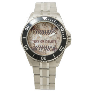 Cool Vintage Baseball Horloge UW TEKST of Verwijde