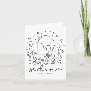 Cool Vintage Cactus Sedona Arizona Camping Souveni Kaart