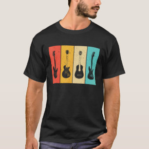 Cool Vintage Gitaarspeler Kunst voor Mannen Vrouwe T-shirt