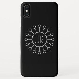 Cool Vintage Logo Stijl Monogram Zwart & Wit Case-Mate iPhone Case