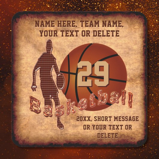 Cool Vintage Look Personalized Basketball Stickers