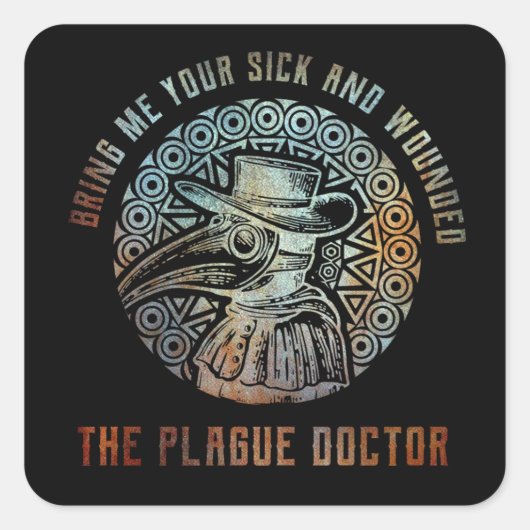 Cool Vintage Pestdokter Vierkante Sticker (Voorkant)