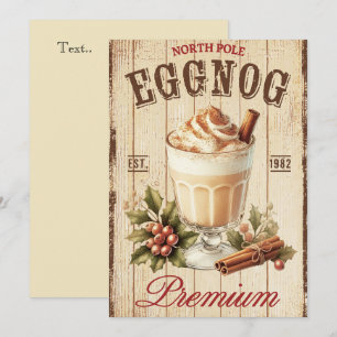 Cool vintage rustieke Noordpool Eggnog Est 1982 Feestdagenkaart