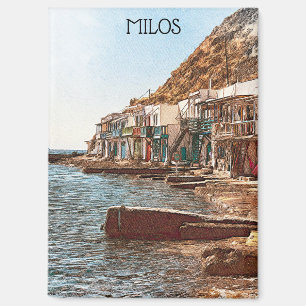 Cool Vintage Travel Milos Griekenland Magneet