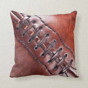 Cool vintage voetbal kussen met close-up veters