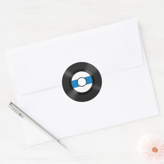 Cool Vinyl-muzieknobbel Ronde Sticker (Envelop)