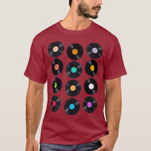 Cool Vinyl Record Albums DJ Music Lover Retro T-shirt