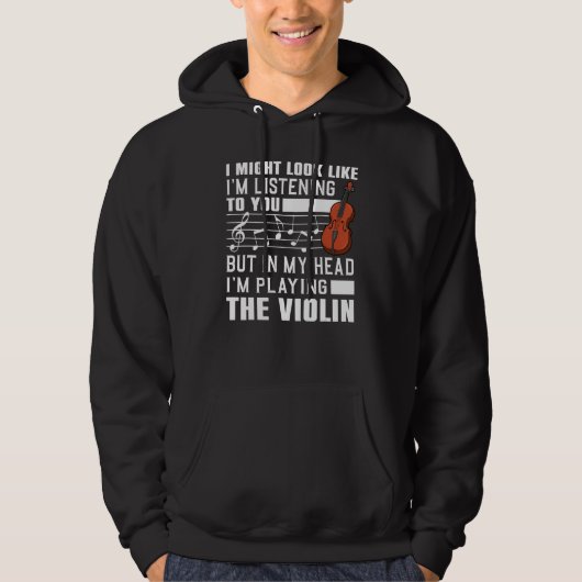 Cool Violin for Men Violinist Player Viola C Hoodie (Voorkant)