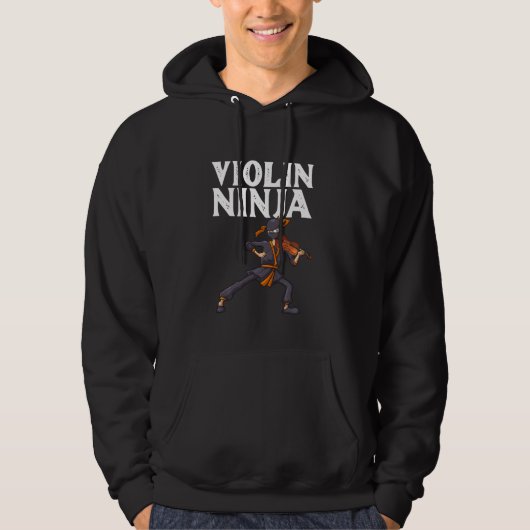 Cool Violin Ninja voor mannen Viola Cel Hoodie (Voorkant)