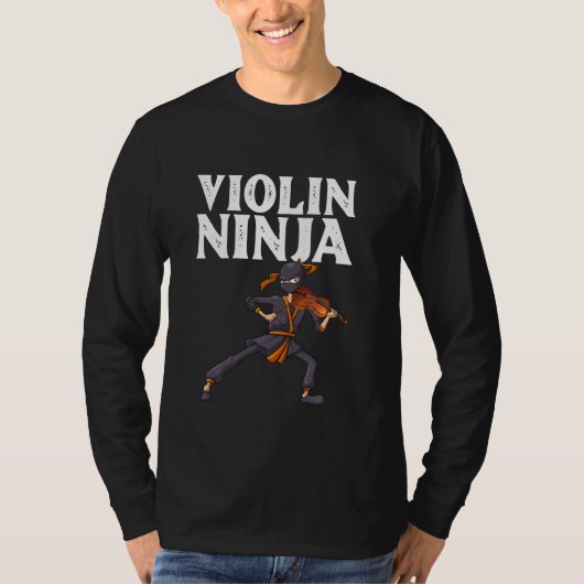 Cool Violin Ninja voor mannen Viola Cel T-shirt (Voorkant)