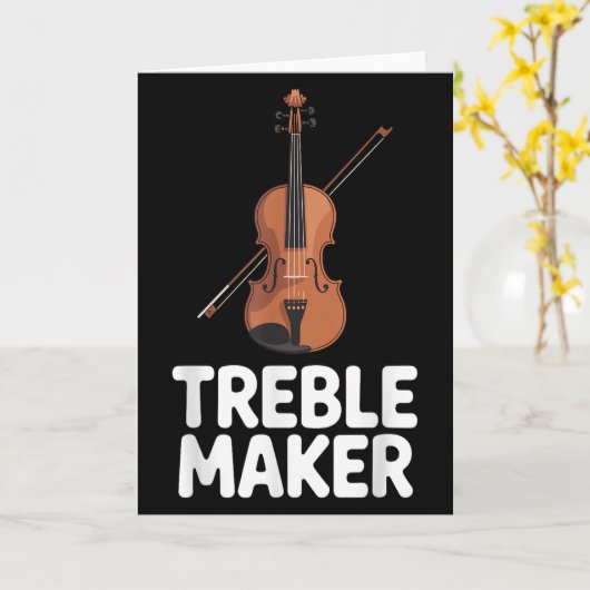 Cool Viool Kunst Voor Mannen Vrouwen Vioolspeler V Kaart (Gele Bloem)