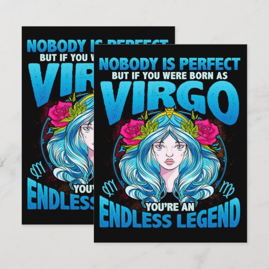 Cool Virgo Gift, Lover Gift | Ideaal voor perfecte Kaart (Voorkant / Achterkant)