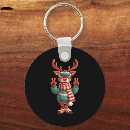 Cool Virtual Reality Reindeer Costume For Adults A Sleutelhanger (Voorkant)