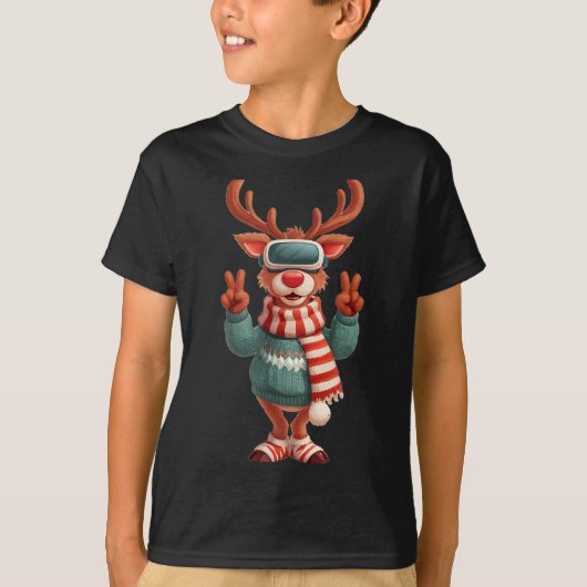 Cool Virtual Reality Reindeer Costume For Adults A T-shirt (Voorkant)